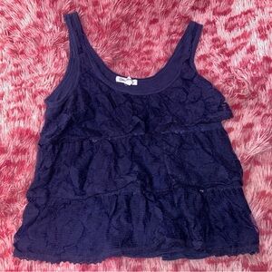 Navy Lace Tank Top